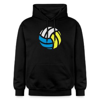 Volleyball - Gildan Unisex Softstyle® Midweight Hoodie - Schwarz - Vorne - Marisol (170cm) & Nik (191cm)