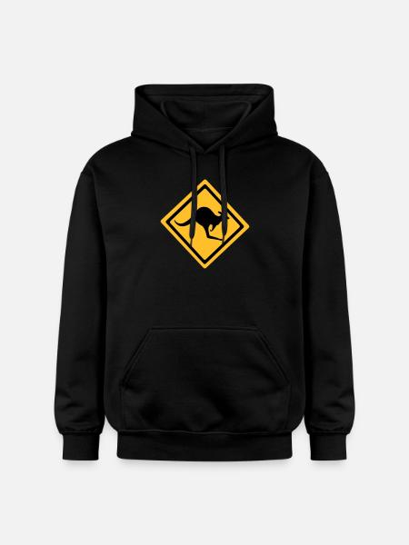 Australian Kangaroo Sign - Gildan Unisex Softstyle® Midweight Hoodie - black