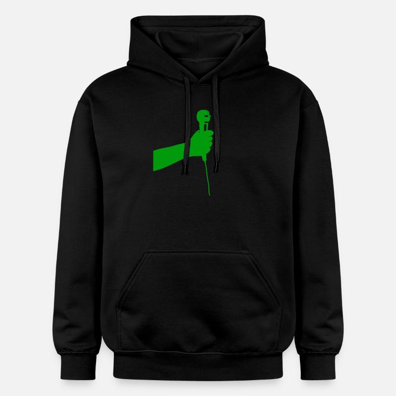 microphone (vert) - Sweat à capuche Softstyle® Gildan Unisexe - noir