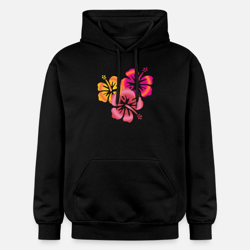 BALI fleurs d'hibiscus - Sweat à capuche Softstyle® Gildan Unisexe - noir