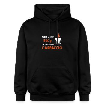 Carpaccio Grillen - Gildan Unisex Softstyle® Midweight Hoodie - Schwarz - Vorne - Marisol (170cm) & Nik (191cm)
