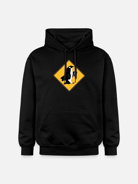 surfing_penguins - Gildan Unisex Softstyle® Midweight Hoodie - black