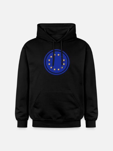 europeanflag_2c - Gildan Unisex Softstyle® Midweight Hoodie - black