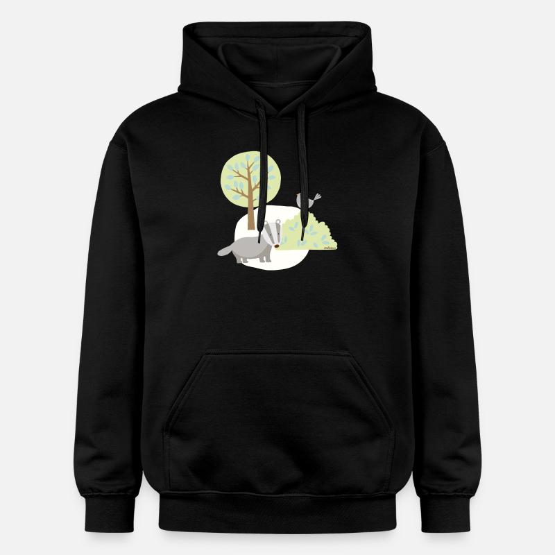 Patch_Dachs - Gildan Unisex Softstyle® Midweight Hoodie - Schwarz