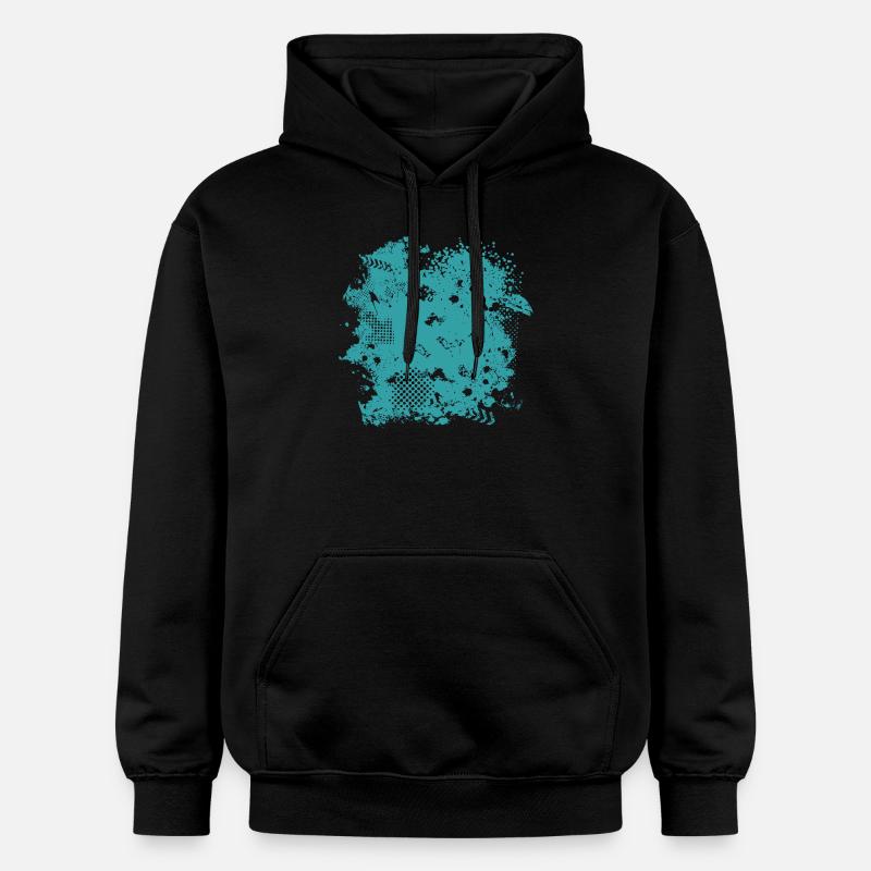 Vector background eu - Gildan Unisex Softstyle® Midweight Hoodie - black