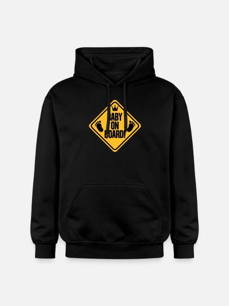baby_on_board_b - Gildan Unisex Softstyle® Midweight Hoodie - black