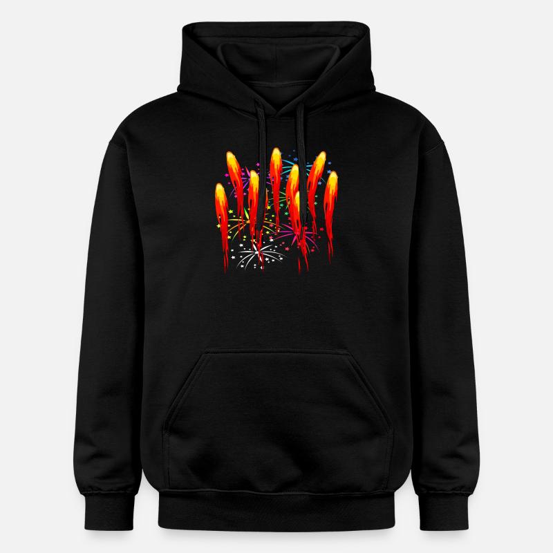 Feuer firework fire Feuerwerk - Gildan Unisex Softstyle® Midweight Hoodie - Schwarz