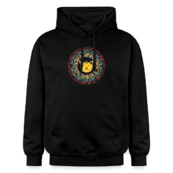 SOFT KITTY SONG - Gildan Unisex Softstyle® Midweight Hoodie - Schwarz - Vorne - Marisol (170cm) & Nik (191cm)