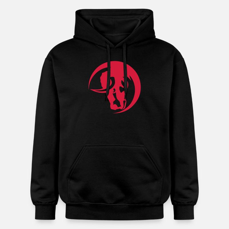 taureau logo animal cercle 30 - Sweat à capuche Softstyle® Gildan Unisexe - noir