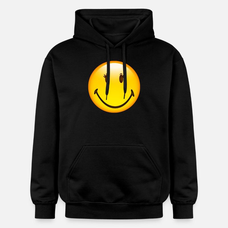 Smiley Glossy Happy Eyelashes - Sweat à capuche Softstyle® Gildan Unisexe - noir