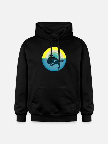 Whale - Gildan Unisex Softstyle® Midweight Hoodie - black