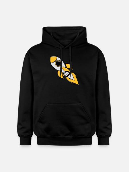 rocket space travel flying - Gildan Unisex Softstyle® Midweight Hoodie - black