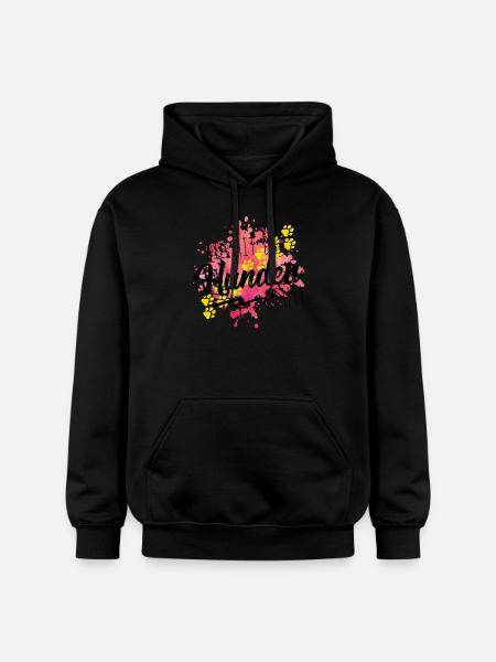 mit den hunden geht design - Gildan Unisex Softstyle® Midweight Hoodie - Schwarz