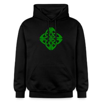 Keltischer Knoten - Gildan Unisex Softstyle® Midweight Hoodie - Schwarz - Vorne - Marisol (170cm) & Nik (191cm)