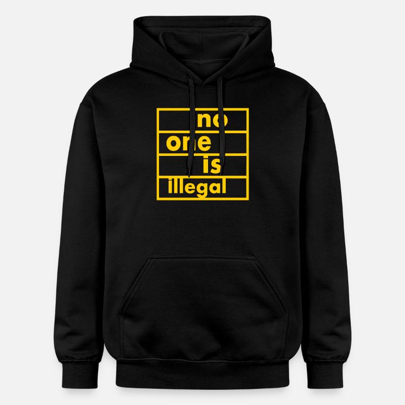 No one is illegal - Sweat à capuche Softstyle® Gildan Unisexe - noir