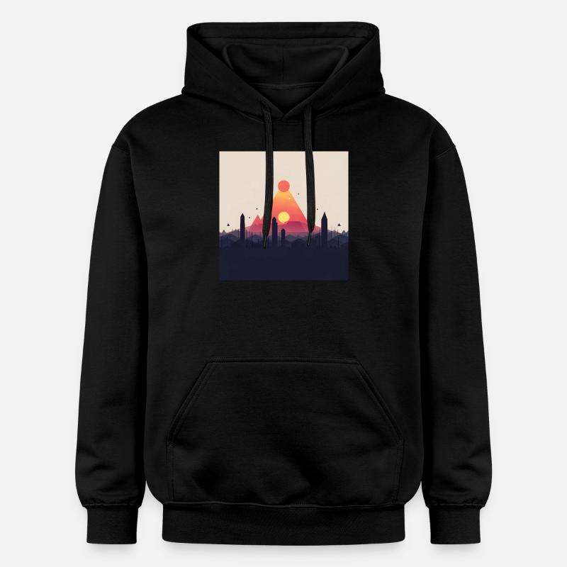 pyramide abstraite - Sweat à capuche Softstyle® Gildan Unisexe - noir
