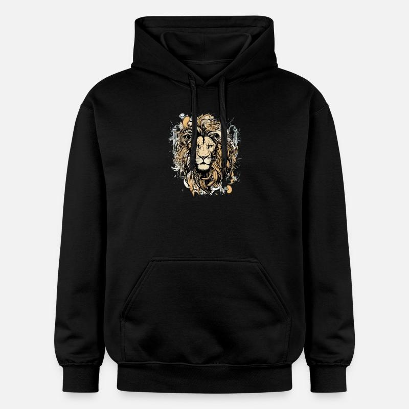 Grik le lion - Sweat à capuche Softstyle® Gildan Unisexe - noir