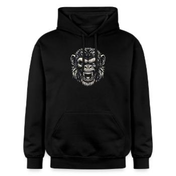 Rugissement primitif féroce - Sweat à capuche Softstyle® Gildan Unisexe - noir - Devant - Marisol (170cm) & Nik (191cm)