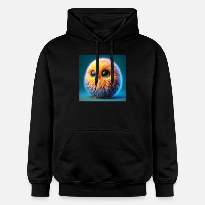 Chick Bird dans l’hyperréalisme 3D - Sweat à capuche Softstyle® Gildan Unisexe - noir