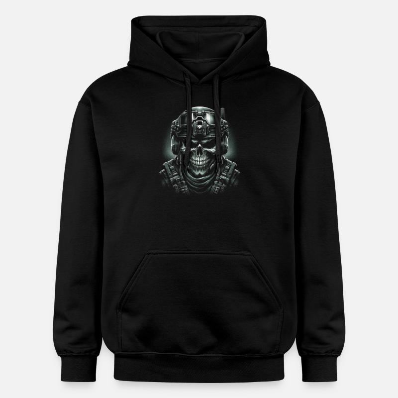 Crâne de soldat - Sweat à capuche Softstyle® Gildan Unisexe - noir