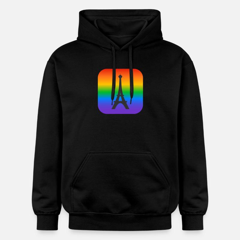 Paris Rainbow Tour Eiffel - Sweat à capuche Softstyle® Gildan Unisexe - noir