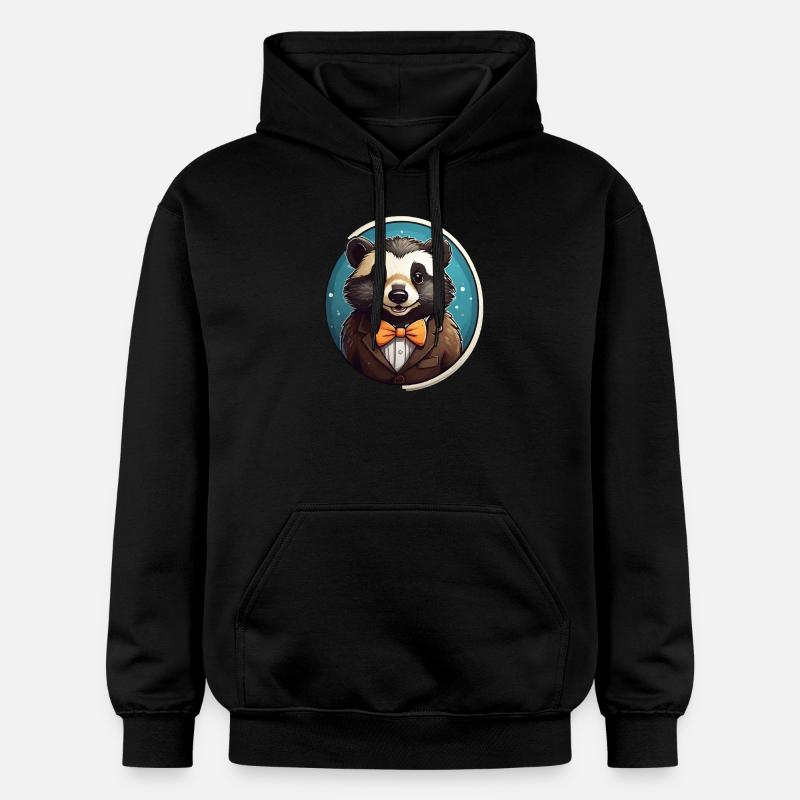 Drôle d’ours panda - Sweat à capuche Softstyle® Gildan Unisexe - noir