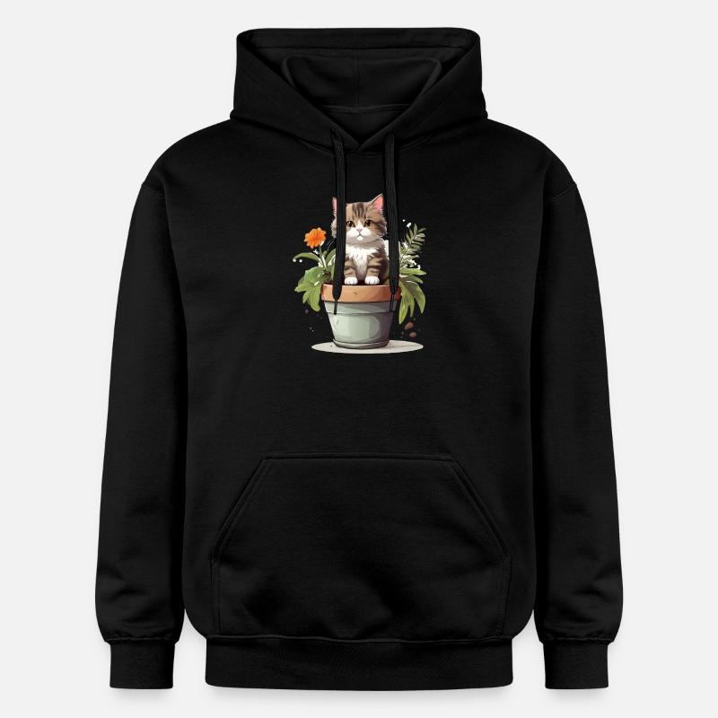 Fleur de chat mignonne - Sweat à capuche Softstyle® Gildan Unisexe - noir