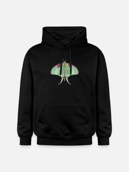 Art Nouveau Inspired Luna Moth - Gildan Unisex Softstyle® Midweight Hoodie - black