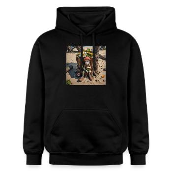Fantasy Gnom - Gildan Unisex Softstyle® Midweight Hoodie - Schwarz - Vorne - Marisol (170cm) & Nik (191cm)
