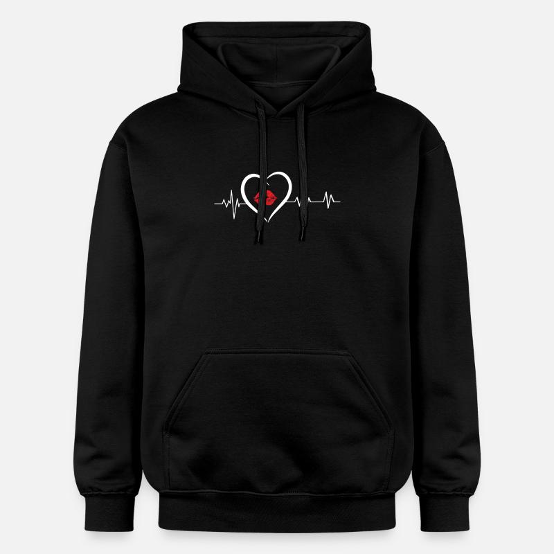 battement de cœur bisous - Sweat à capuche Softstyle® Gildan Unisexe - noir