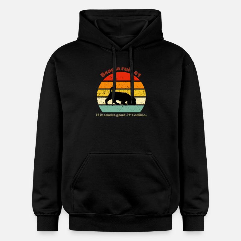 Beagle rétro - Sweat à capuche Softstyle® Gildan Unisexe - noir