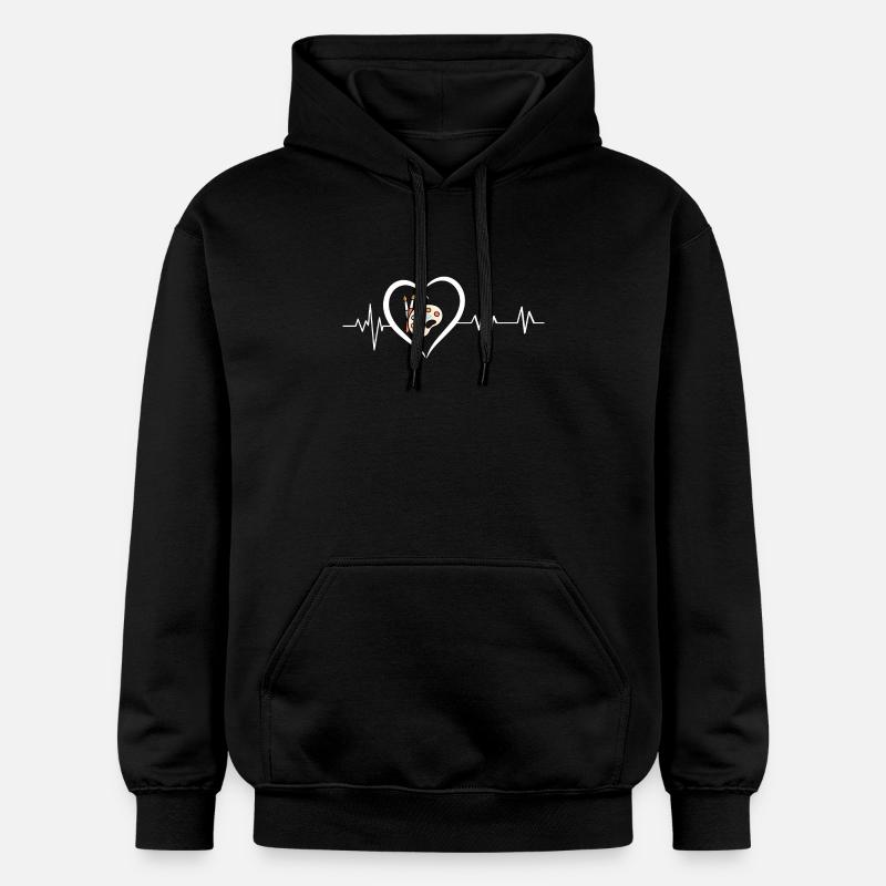 battement de cœur dessin - Sweat à capuche Softstyle® Gildan Unisexe - noir