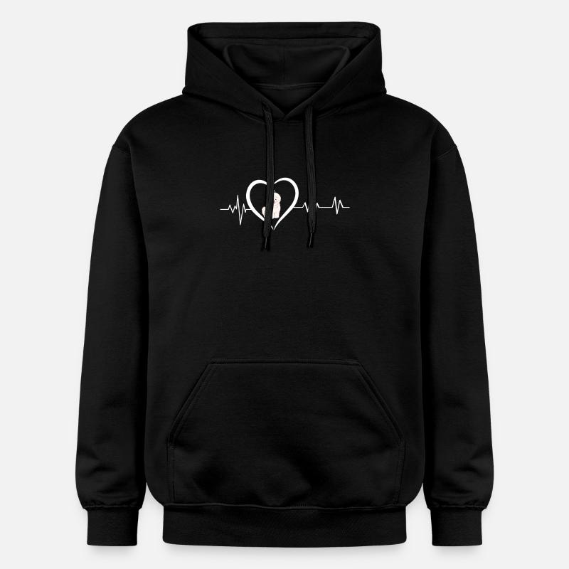 battement de cœur bichon - Sweat à capuche Softstyle® Gildan Unisexe - noir