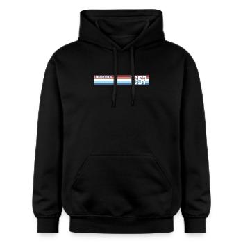 rétro 1957 limited edition - Sweat à capuche Softstyle® Gildan Unisexe - noir - Devant - Marisol (170cm) & Nik (191cm)
