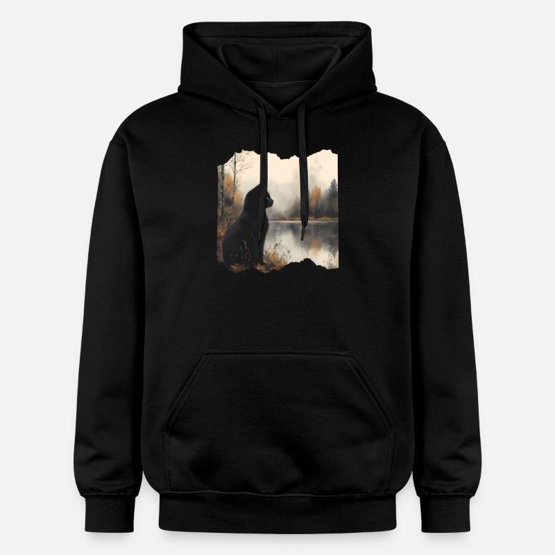 Chat Noir - Sweat à capuche Softstyle® Gildan Unisexe - noir