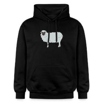 Schaf - Gildan Unisex Softstyle® Midweight Hoodie - Schwarz - Vorne - Marisol (170cm) & Nik (191cm)