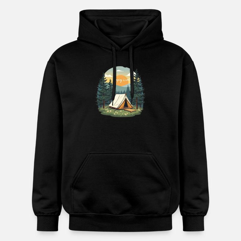 LA VIE EN CAMPING - Sweat à capuche Softstyle® Gildan Unisexe - noir