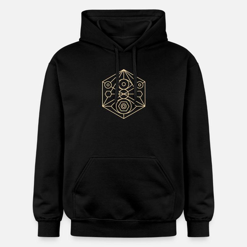 Sacred Geometry, Mandala, Cosmic Pattern - Gildan Unisex Softstyle® Midweight Hoodie - black