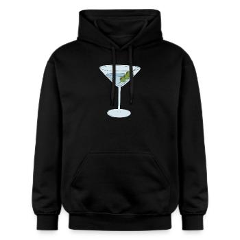 Martini mit Oliven - Gildan Unisex Softstyle® Midweight Hoodie - Schwarz - Vorne - Marisol (170cm) & Nik (191cm)