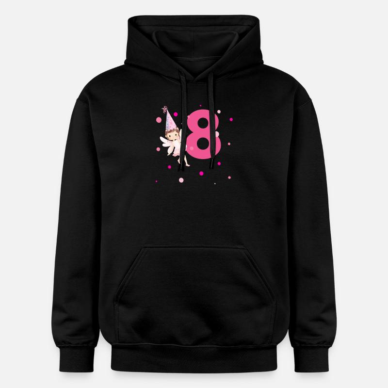 8e anniversaire fée rose - Sweat à capuche Softstyle® Gildan Unisexe - noir