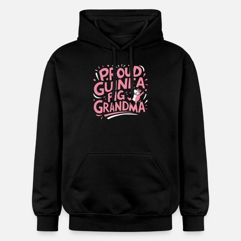 Fière grand-mère cochon d’Inde - Sweat à capuche Softstyle® Gildan Unisexe - noir