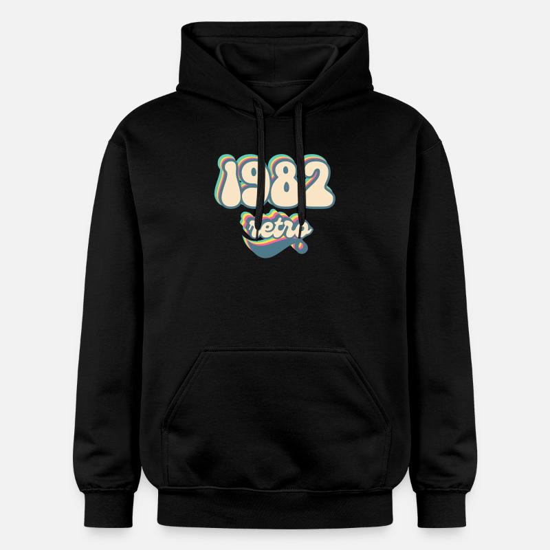 1982 retro idée cadeau - Sweat à capuche Softstyle® Gildan Unisexe - noir