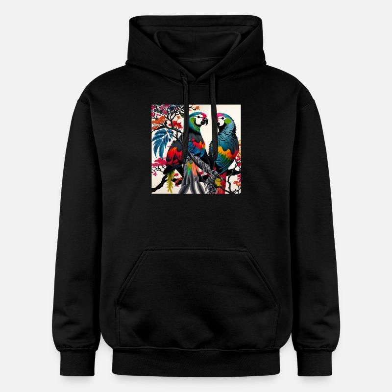 Perroquets - Sweat à capuche Softstyle® Gildan Unisexe - noir