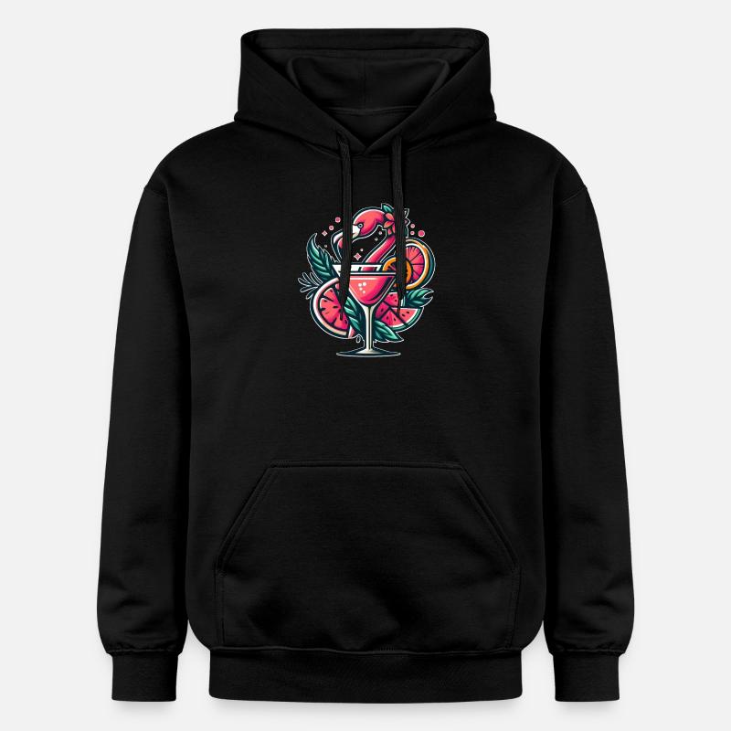 Flamingo Cocktail Logo - Sweat à capuche Softstyle® Gildan Unisexe - noir