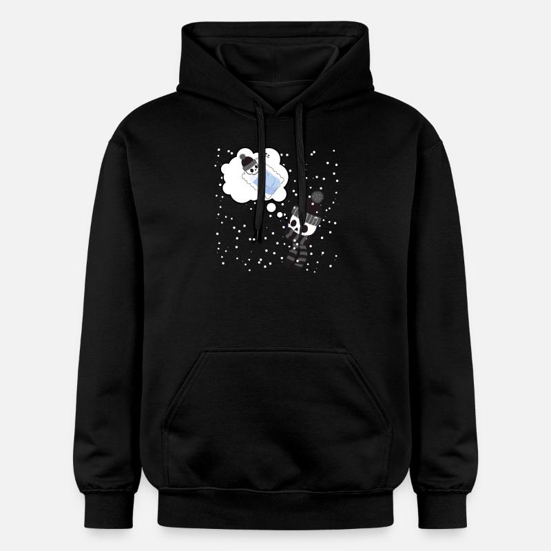Pensées chaudes pendant l’hiver - Sweat à capuche Softstyle® Gildan Unisexe - noir