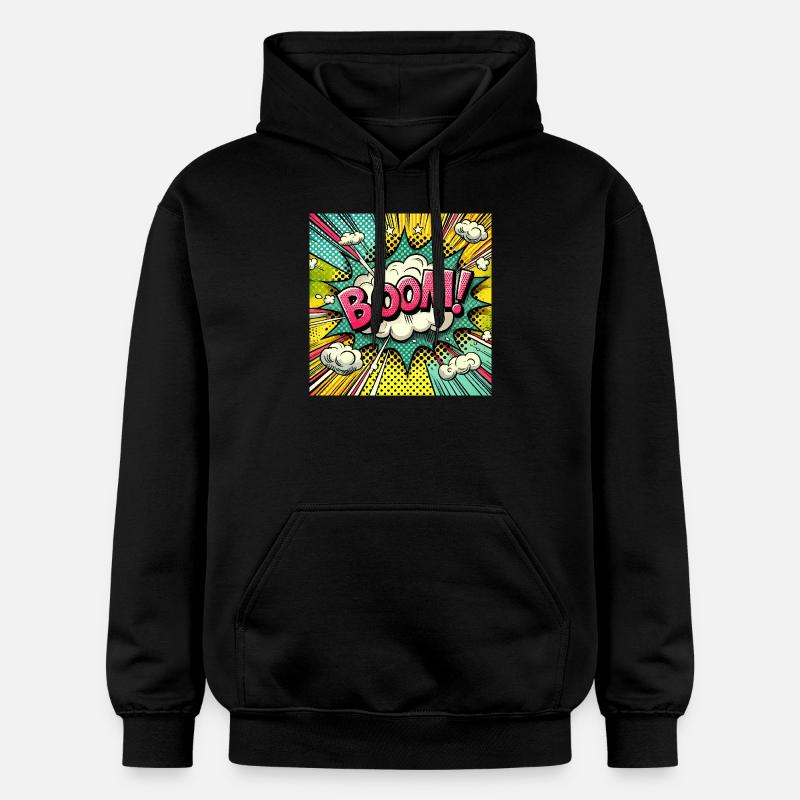 DRÖHNEN! - Comic-Explosion - Gildan Unisex Softstyle® Midweight Hoodie - Schwarz