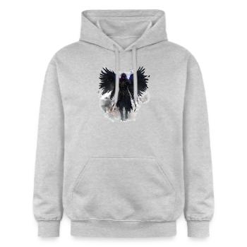 Dark Angel T-Shirt – Mystical Fantasy Design - Sweat à capuche Softstyle® Gildan Unisexe - gris clair chiné - Devant - Liana (172cm) & Jaron (178cm)