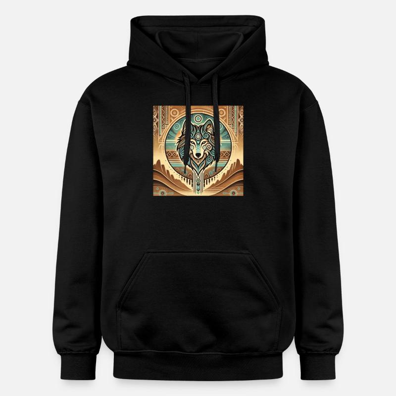 Le loup à vos côtés - Sweat à capuche Softstyle® Gildan Unisexe - noir