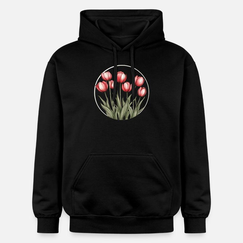 Cercle de tulipes - Sweat à capuche Softstyle® Gildan Unisexe - noir