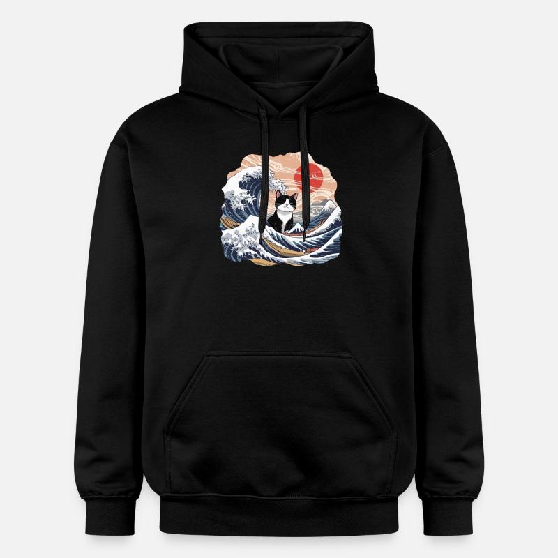 Chat vague - Sweat à capuche Softstyle® Gildan Unisexe - noir